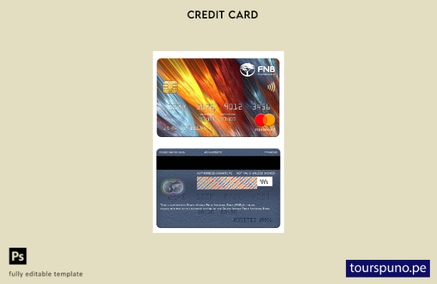 lista para imprimir plantilla de tarjeta mastercard del First National Bank (FNB